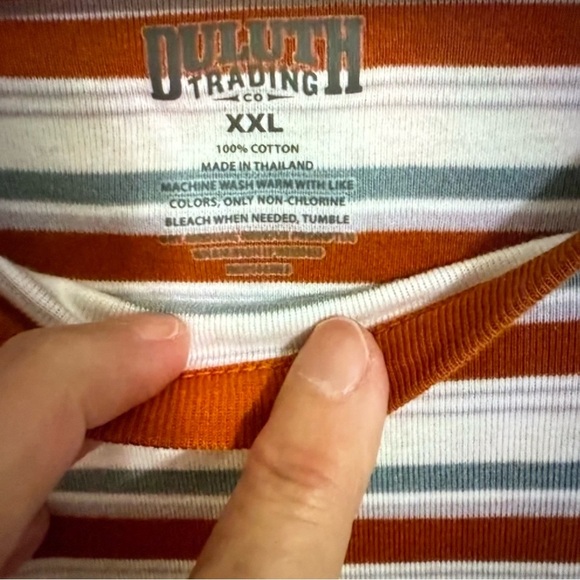 Duluth Trading Co Brown and White Striped Sleeveless Tank top - Picture 2 of 3